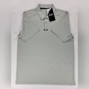 NEW Oakely Hydrolix Adams Polo Shirt Golf Stone Gray Stretch Mens Large NWT